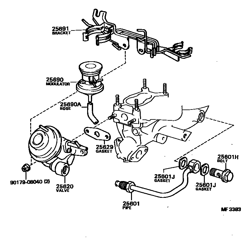 Toyota COROLLA 废气再循环系统 EPC diagram — MF3383