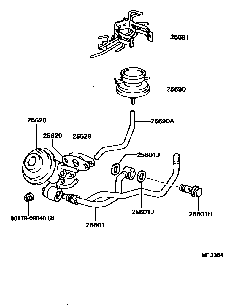 Toyota COROLLA 废气再循环系统 EPC diagram — MF3384