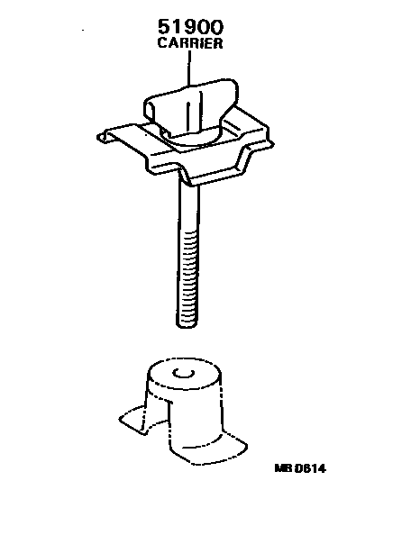 Toyota COROLLA Spare tire rack EPC diagram — MBD614