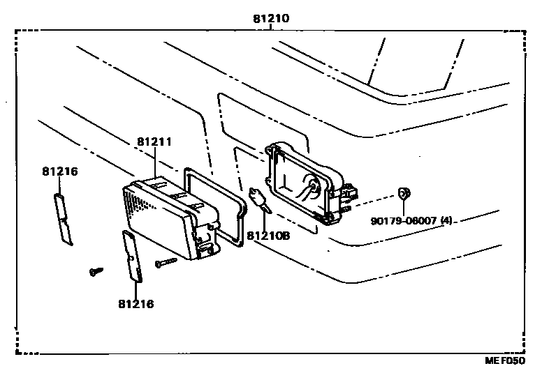 Toyota COROLLA Fog Lamp EPC diagram — MEF050