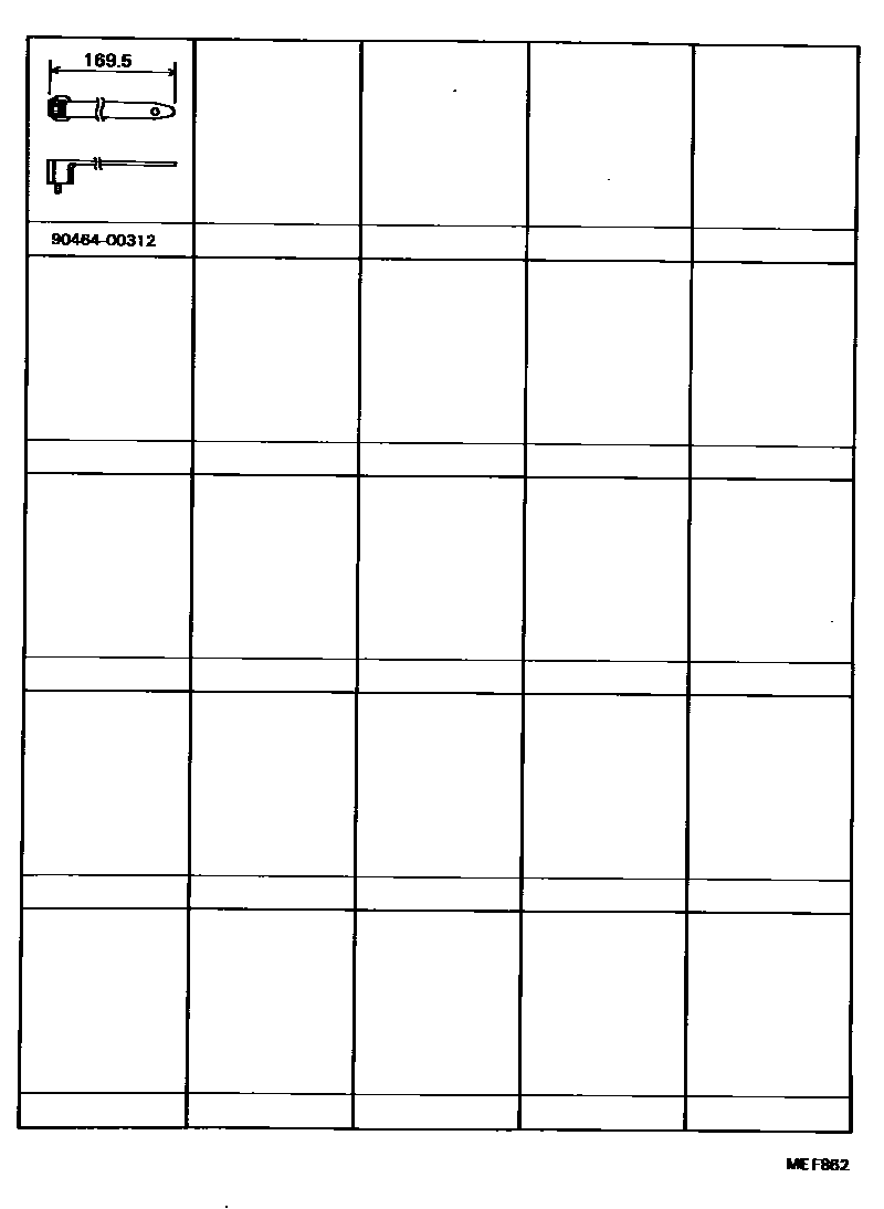 Toyota COROLLA 线束和卡夹 EPC diagram — MEF862