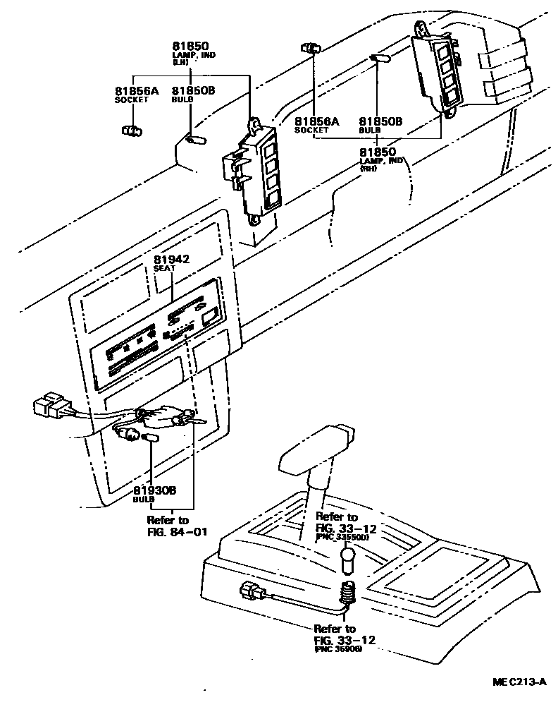 Toyota COROLLA indicator light EPC diagram — MEC213A