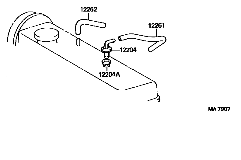 Toyota COROLLA Ventilation Hose EPC diagram — MA7907