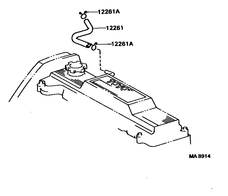 Toyota COROLLA Ventilation Hose EPC diagram — MA8914