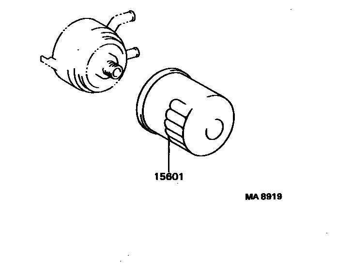 Toyota COROLLA Oil Filter EPC diagram — MA8919