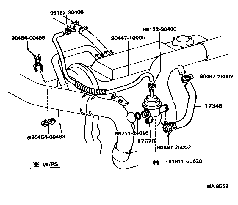 Toyota COROLLA 歧管喷气系统 EPC diagram — MA9552