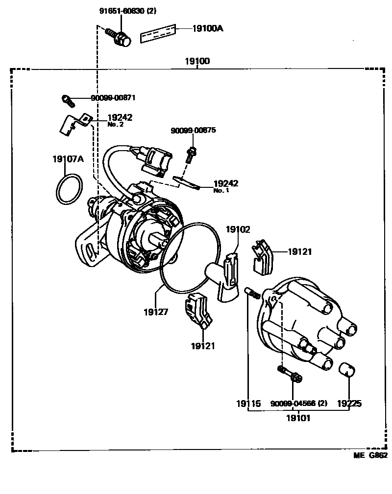 Toyota COROLLA 分电器 EPC diagram — MEG862
