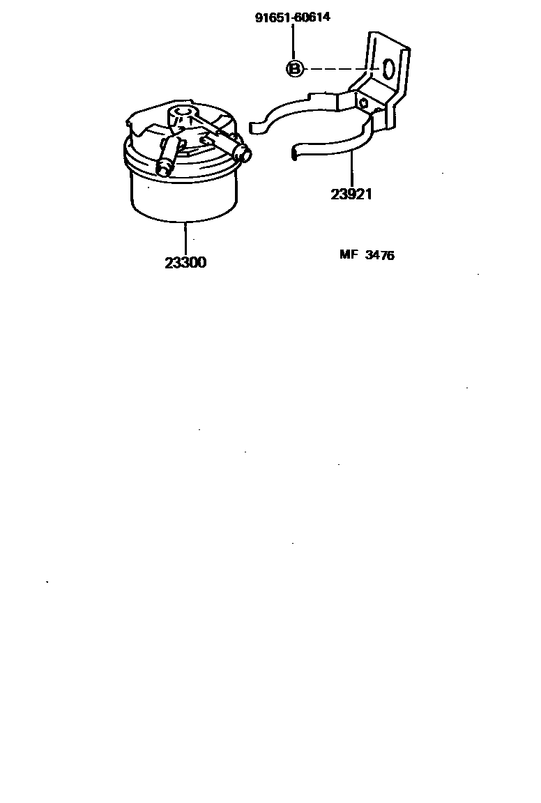 Toyota COROLLA fuel filter EPC diagram — MF3476