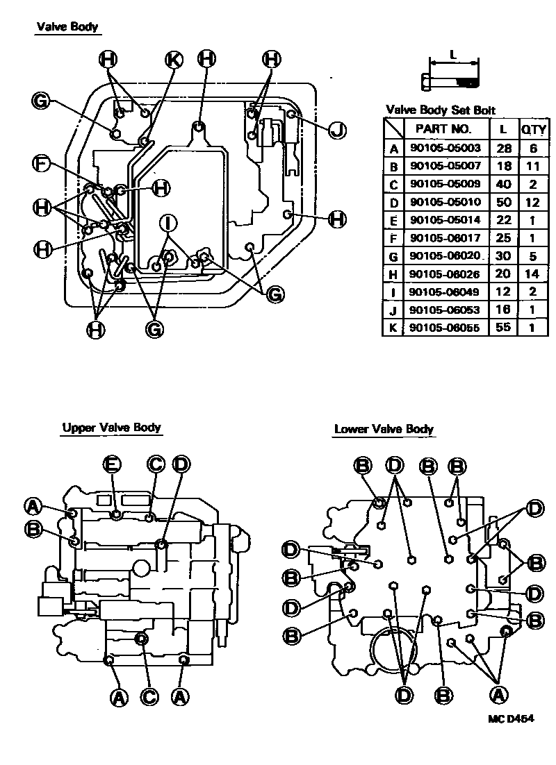 Toyota COROLLA 阀体和滤油网(ATM) EPC diagram — MCD454