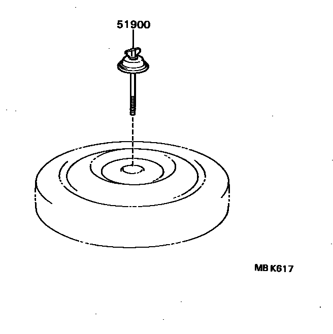 Toyota COROLLA Spare tire rack EPC diagram — MBK617