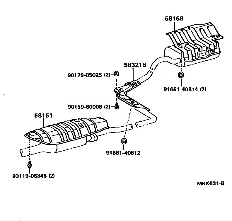 Toyota COROLLA 地板隔热垫 EPC diagram — MBK631B