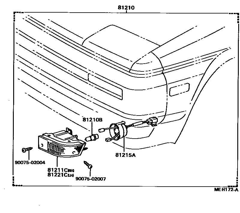 Toyota COROLLA Fog Lamp EPC diagram — MEH172A
