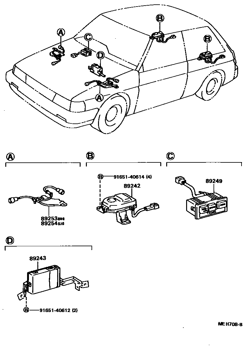 Toyota COROLLA 电子调节悬架 EPC diagram — MEH708B