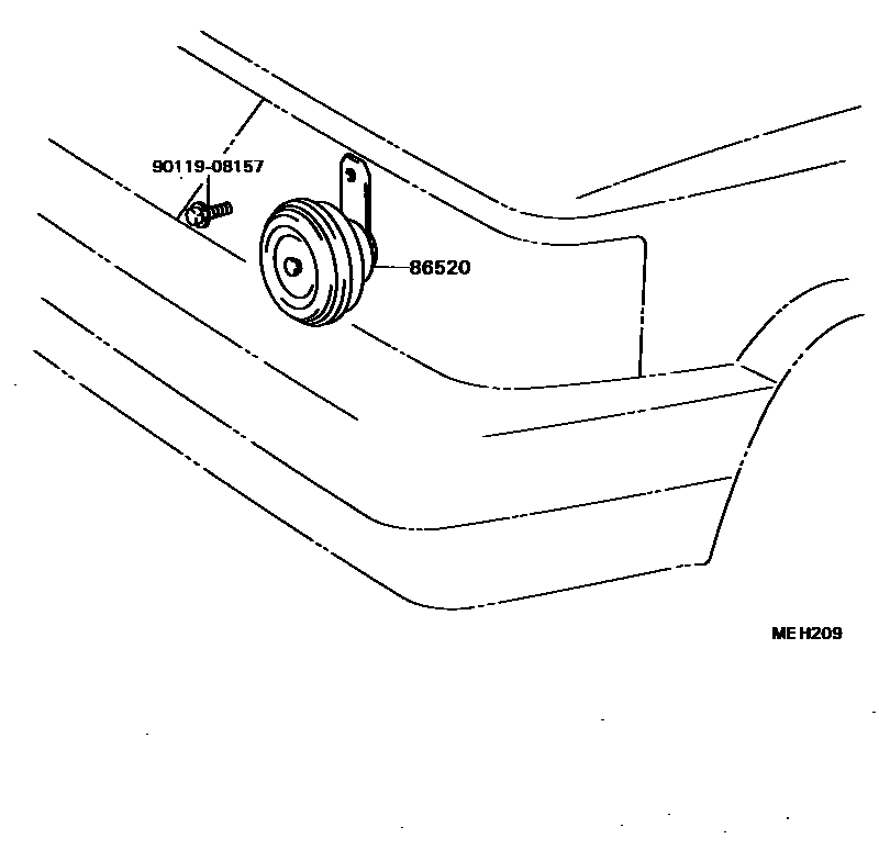 Toyota COROLLA 喇叭 EPC diagram — MEH209