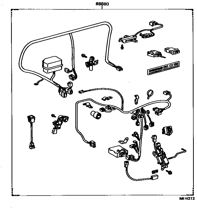 Toyota COROLLA 暖风和空调系统 - 组件 EPC diagram — MEH212