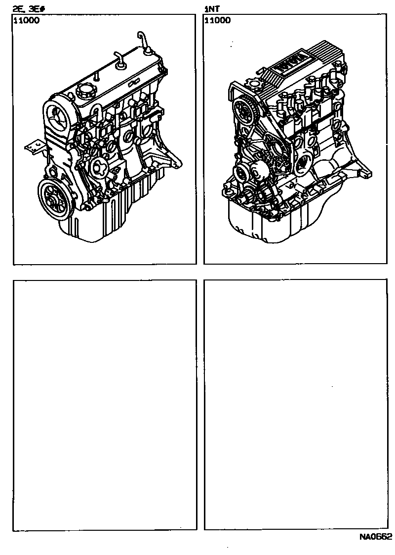 Toyota COROLLA Partial Engine Assembly EPC diagram — NA0662