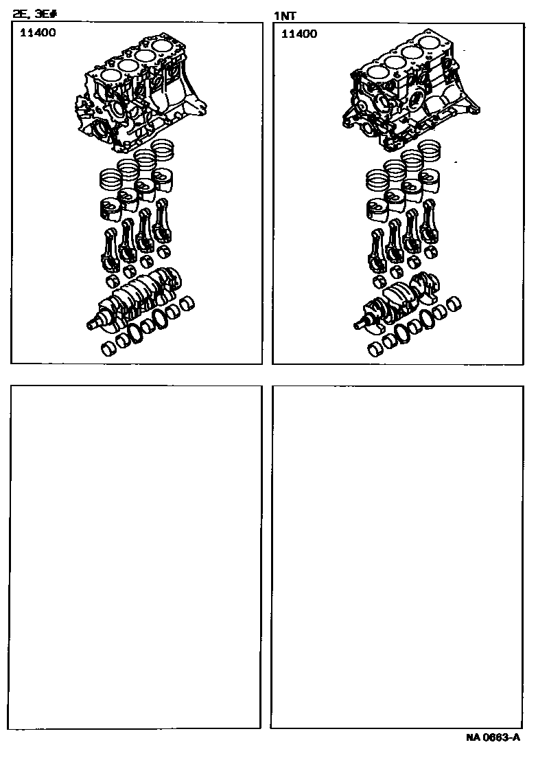 Toyota COROLLA Short Block Assembly EPC diagram — NA0663A