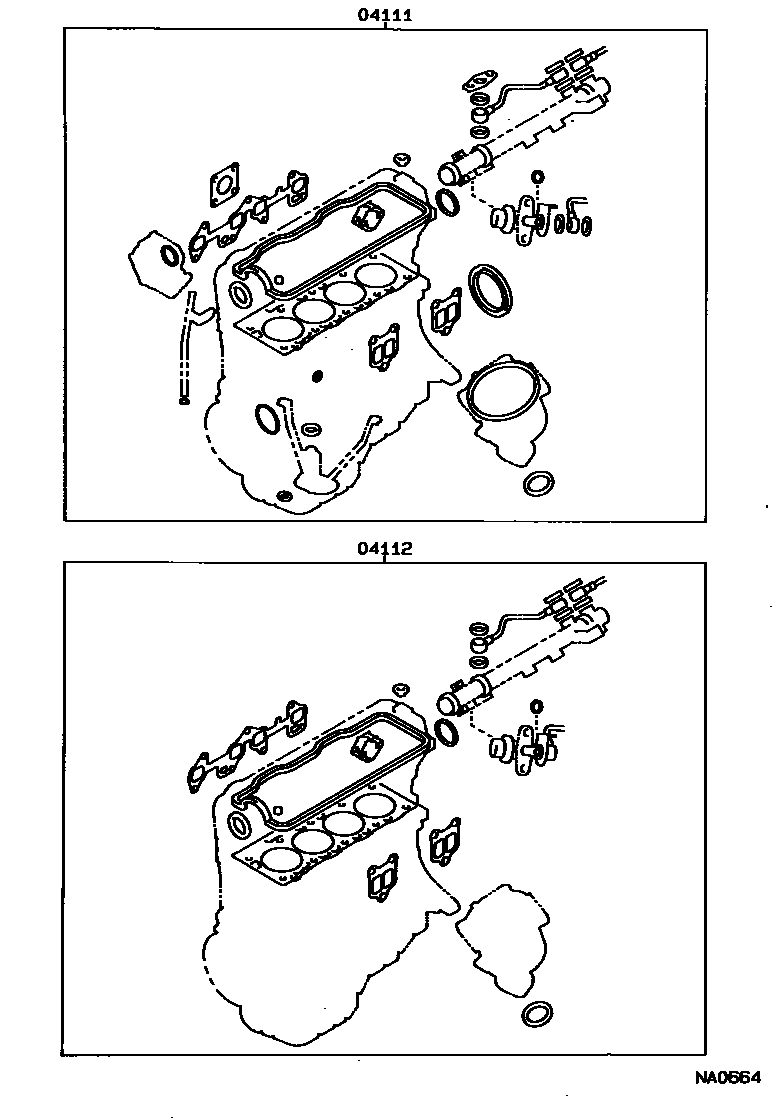 Toyota COROLLA Engine Overhaul Gasket Kit EPC diagram — NA0664