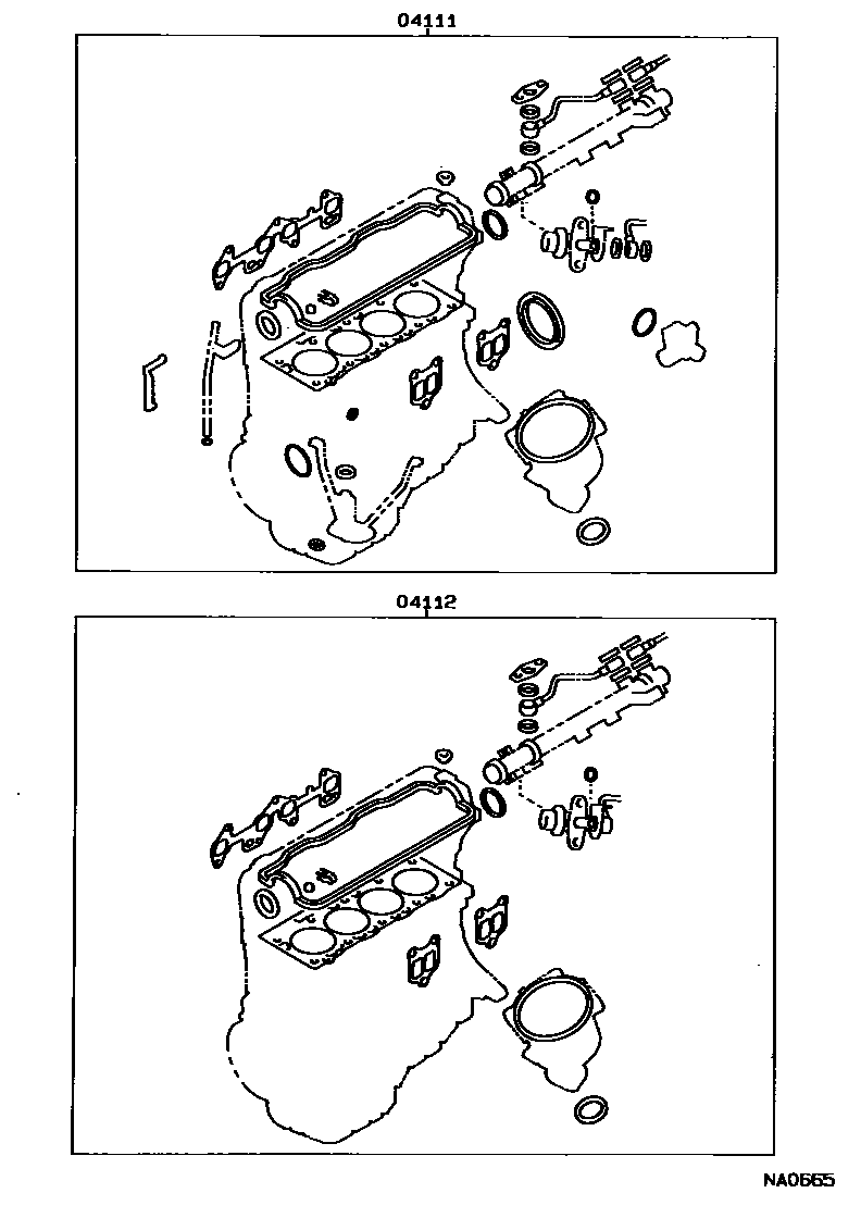 Toyota COROLLA Engine Overhaul Gasket Kit EPC diagram — NA0665