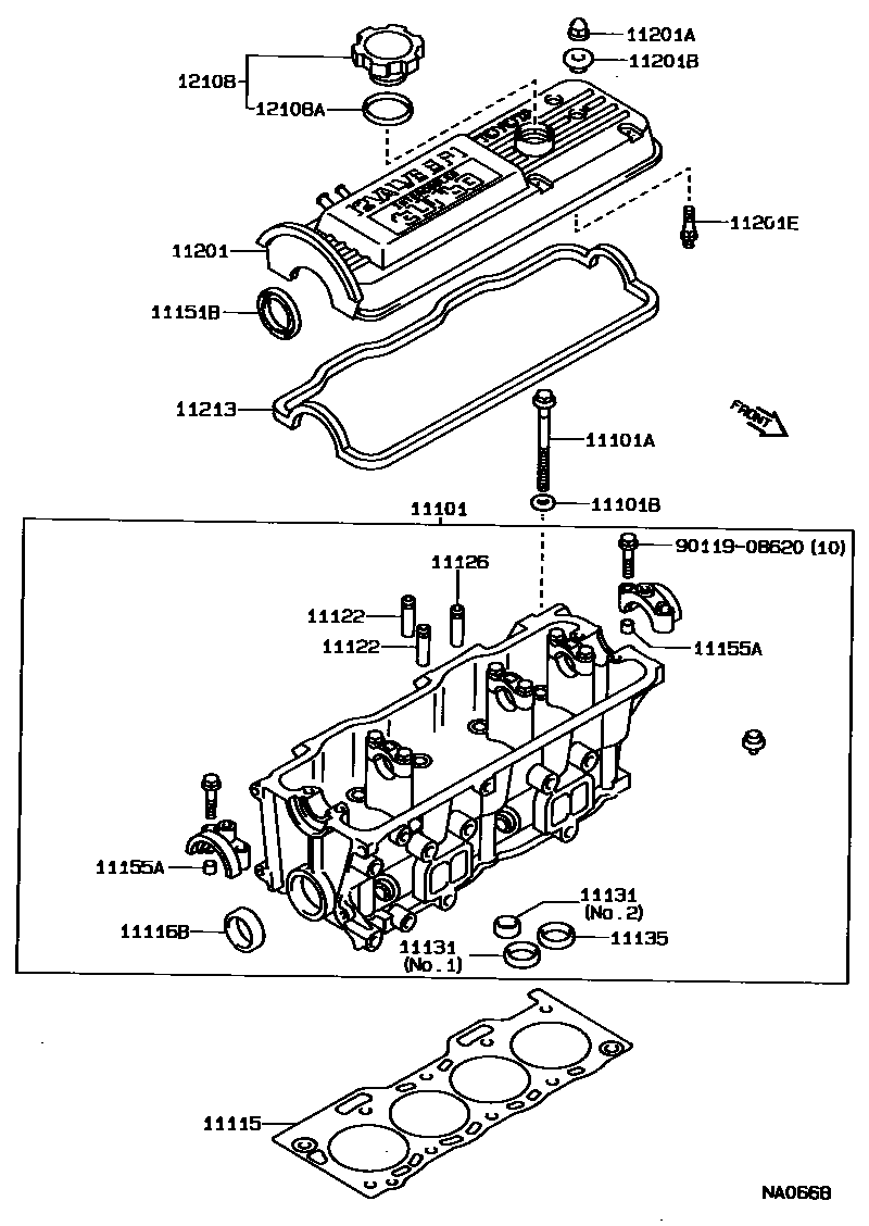 Toyota COROLLA Cylinder Head EPC diagram — NA0668