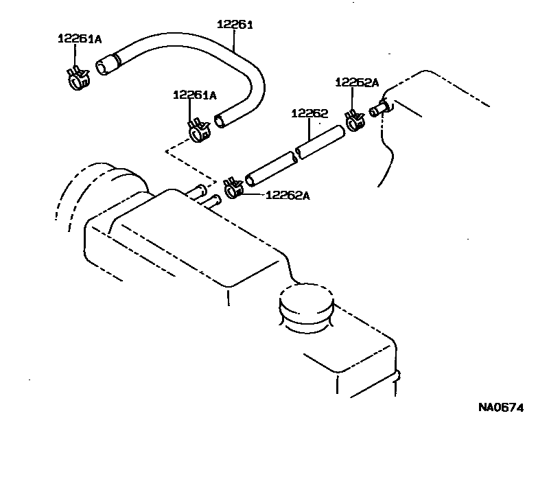 Toyota COROLLA Ventilation Hose EPC diagram — NA0674