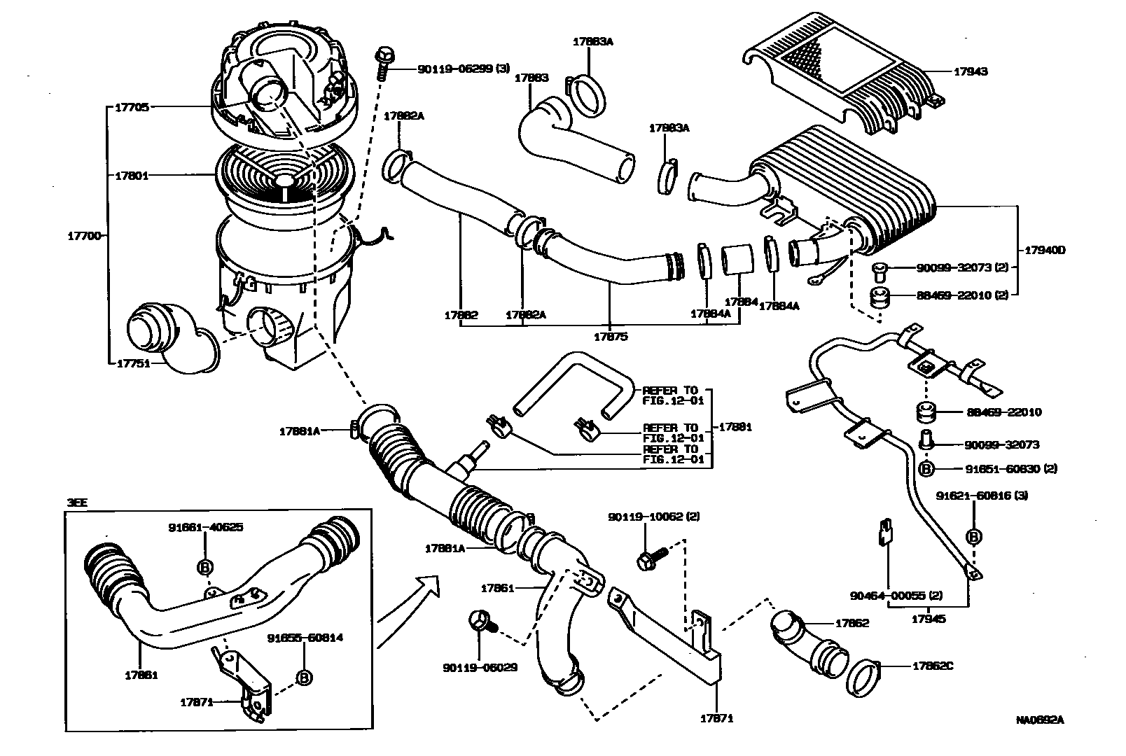 Toyota COROLLA Air Cleaner EPC diagram — NA0692A