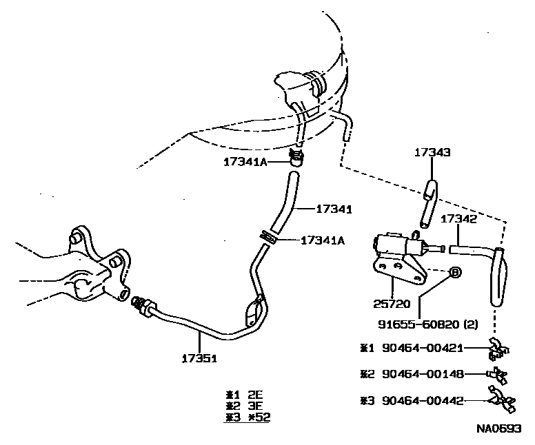 Toyota COROLLA 歧管喷气系统 EPC diagram — NA0693