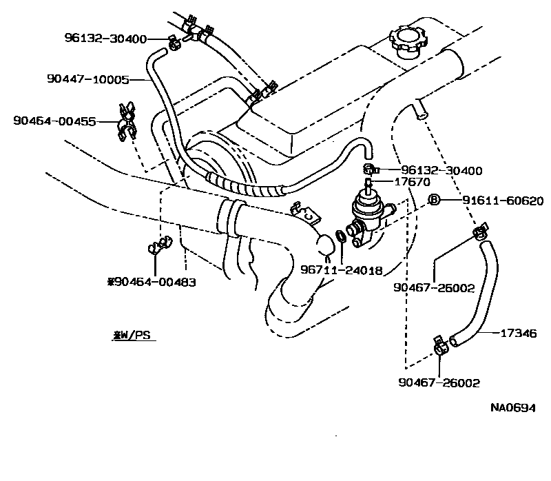 Toyota COROLLA 歧管喷气系统 EPC diagram — NA0694