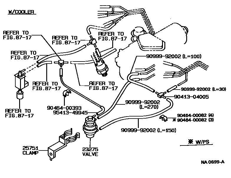 Toyota COROLLA vacuum tube EPC diagram — NA0699A
