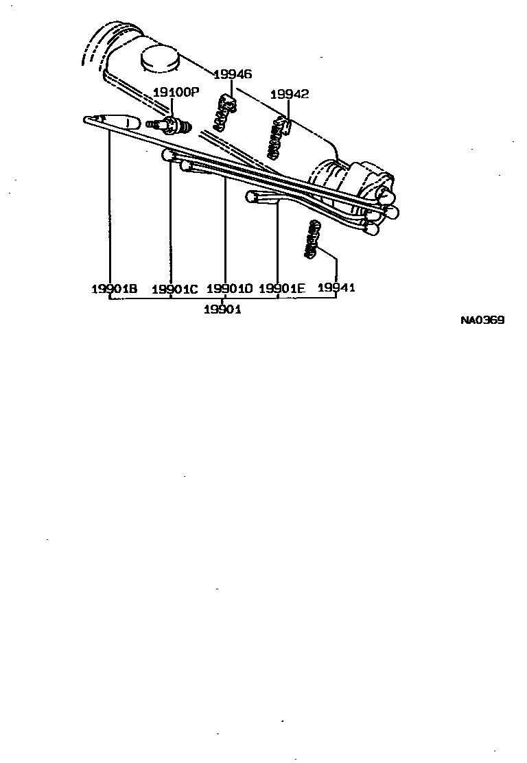 Toyota COROLLA 点火线圈和火花塞 EPC diagram — NA0369