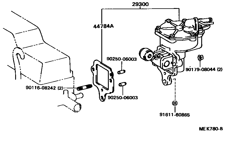 Toyota COROLLA 真空泵 EPC diagram — MEK780B