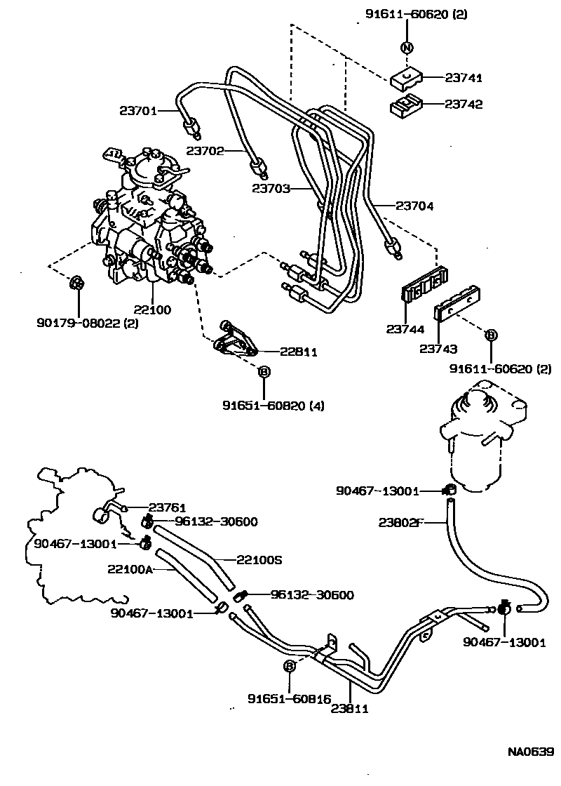 Toyota COROLLA 喷油泵总成 EPC diagram — NA0639