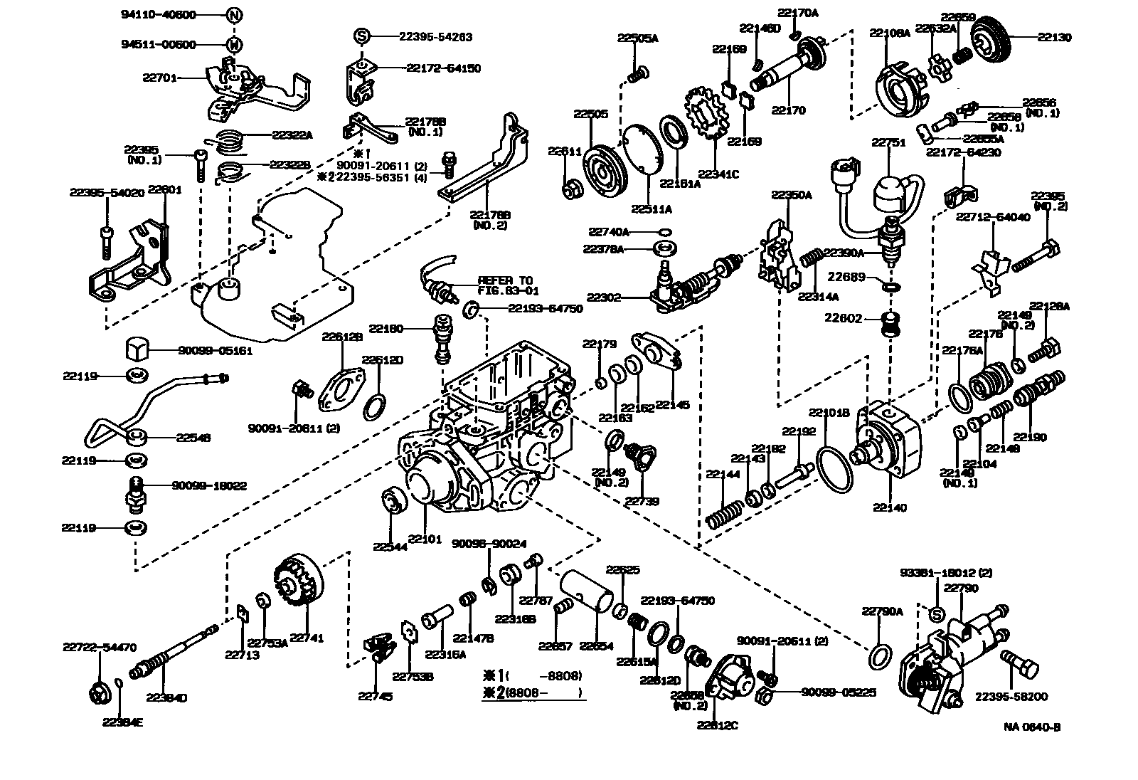 Toyota COROLLA 喷油泵体 EPC diagram — NA0640B