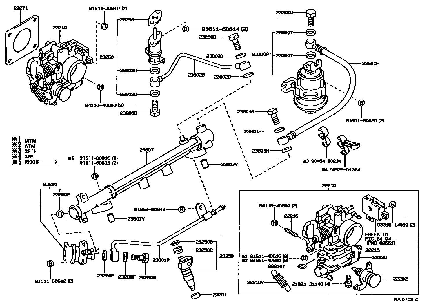 Toyota COROLLA 燃油喷射系统 EPC diagram — NA0708C
