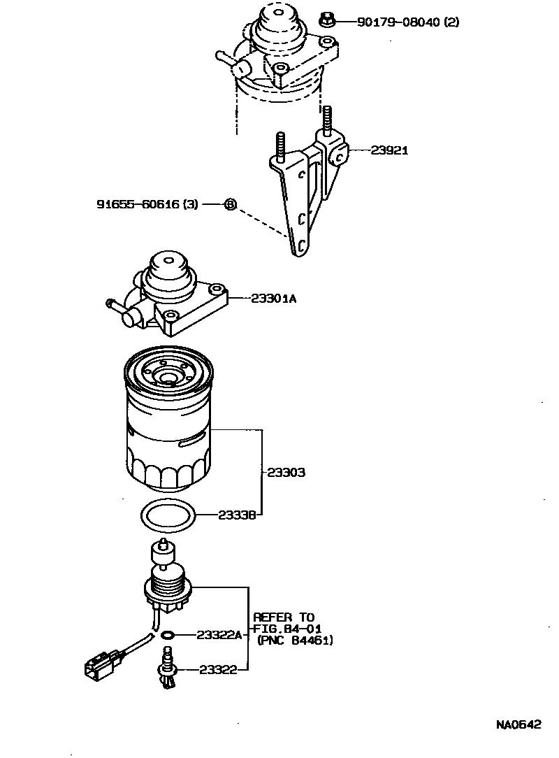 Toyota COROLLA fuel filter EPC diagram — NA0642