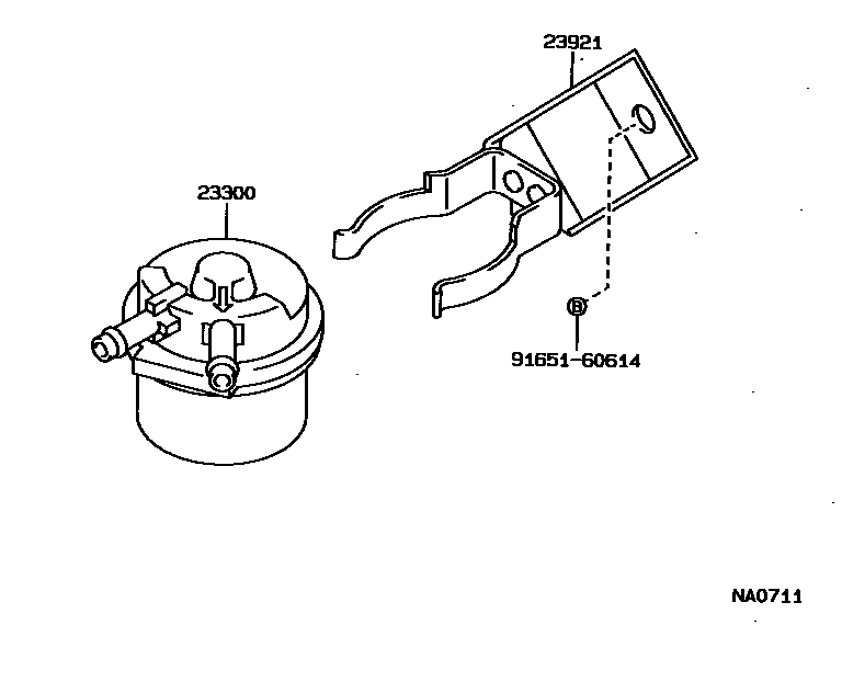 Toyota COROLLA fuel filter EPC diagram — NA0711