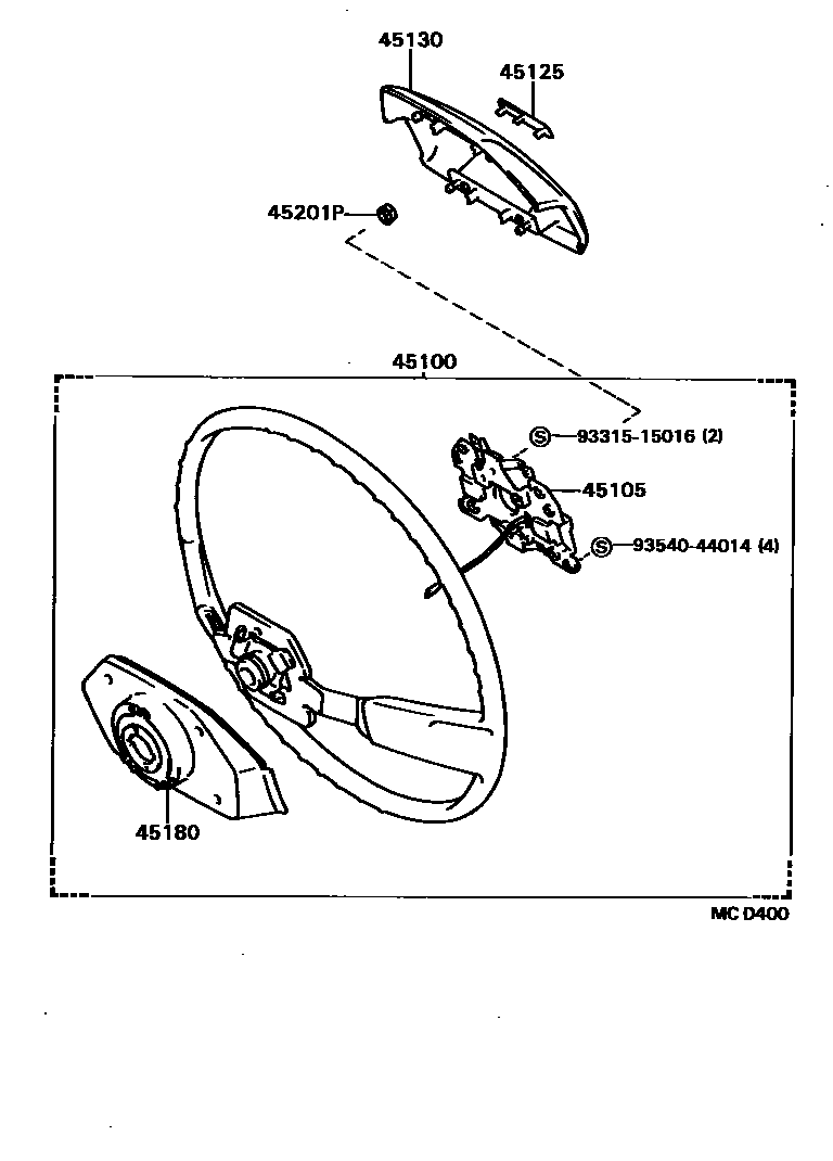 Toyota COROLLA Steering Wheel EPC diagram — MCD400