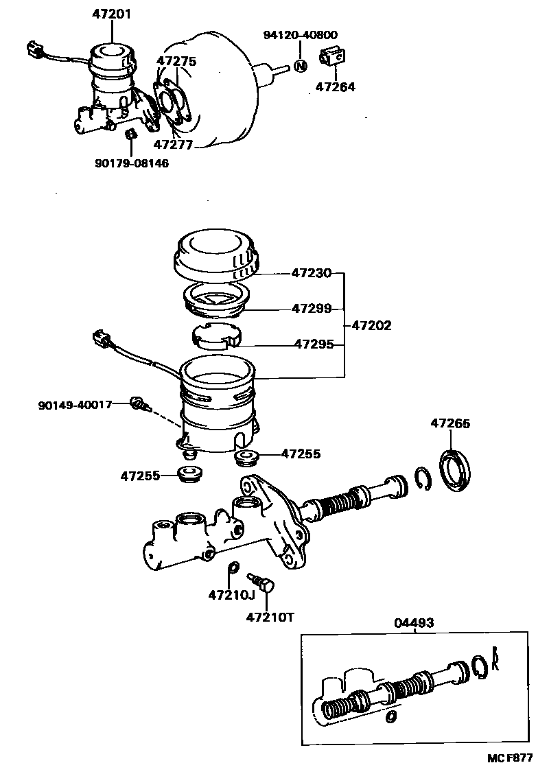 Toyota COROLLA 制动总泵 EPC diagram — MCF877