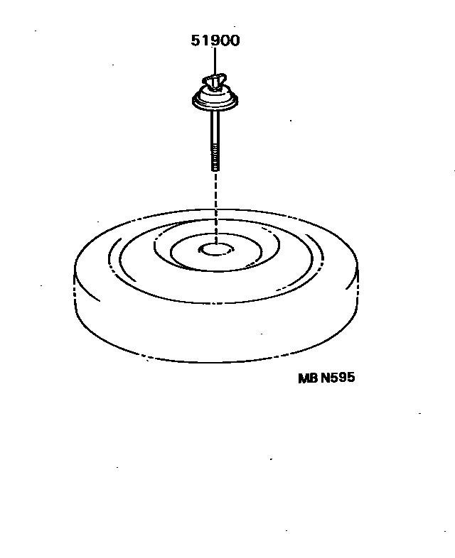 Toyota COROLLA Spare tire rack EPC diagram — MBN595