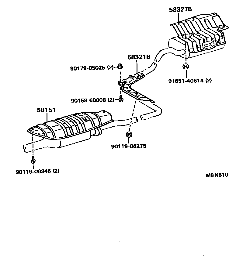 Toyota COROLLA 地板隔热垫 EPC diagram — MBN610