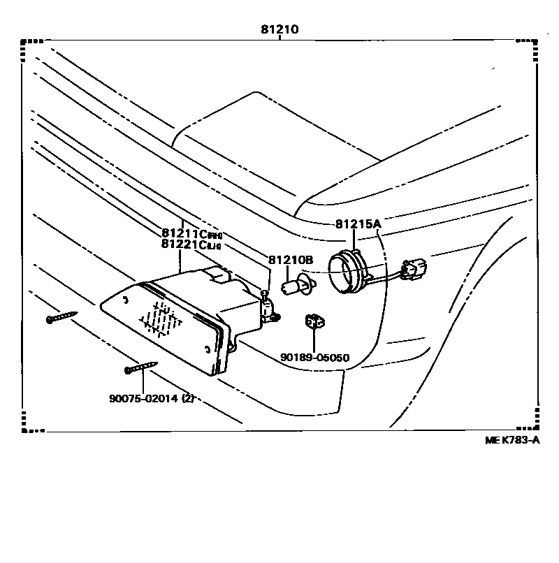Toyota COROLLA Fog Lamp EPC diagram — MEK783A