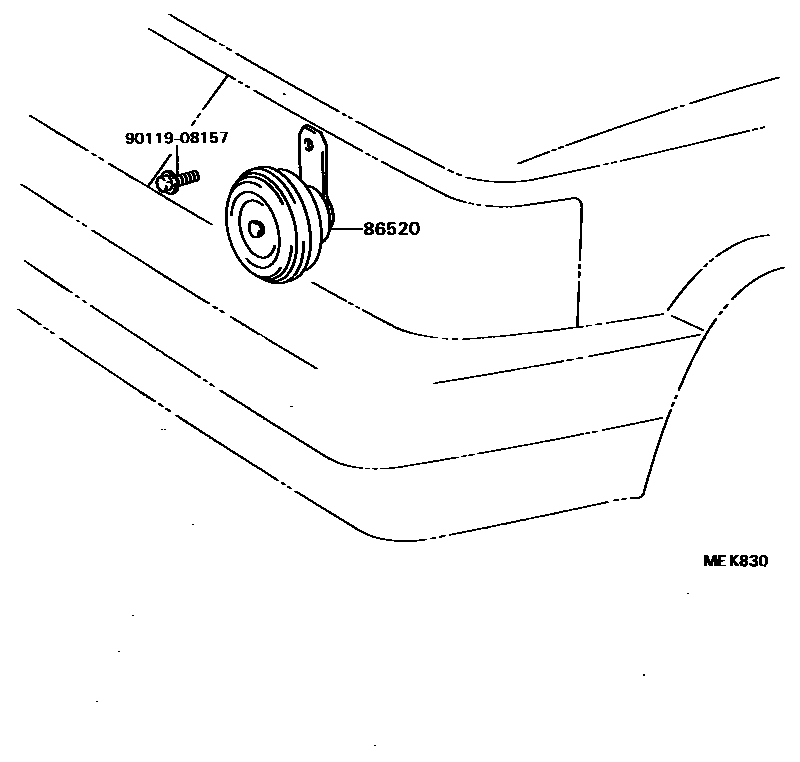 Toyota COROLLA 喇叭 EPC diagram — MEK830