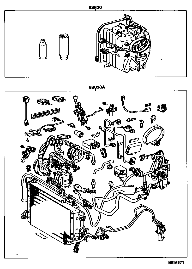 Toyota COROLLA 暖风和空调系统 - 组件 EPC diagram — MEM571