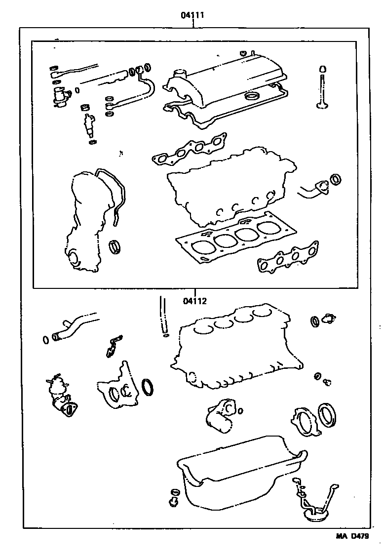 Toyota COROLLA Engine Overhaul Gasket Kit EPC diagram — MAD479
