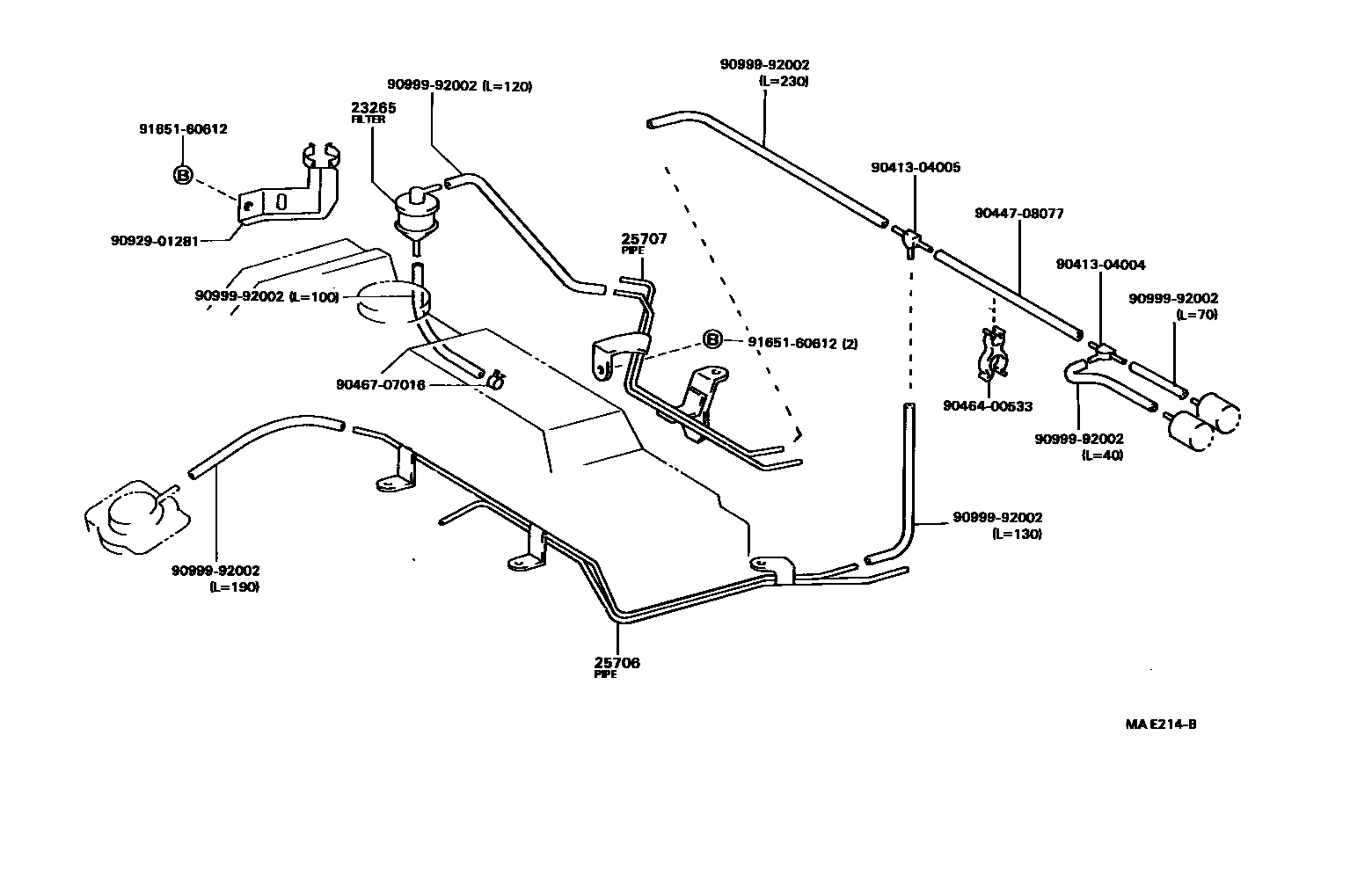 Toyota COROLLA vacuum tube EPC diagram — MAE214B