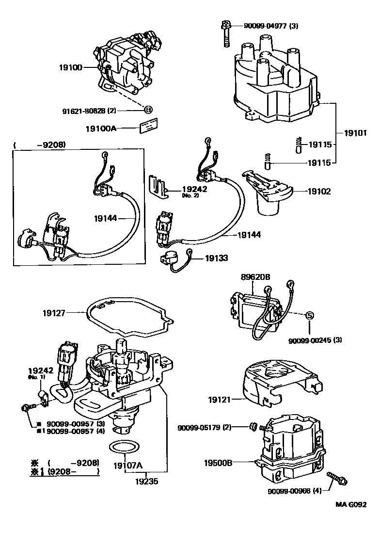 Toyota COROLLA 分电器 EPC diagram — MAG092