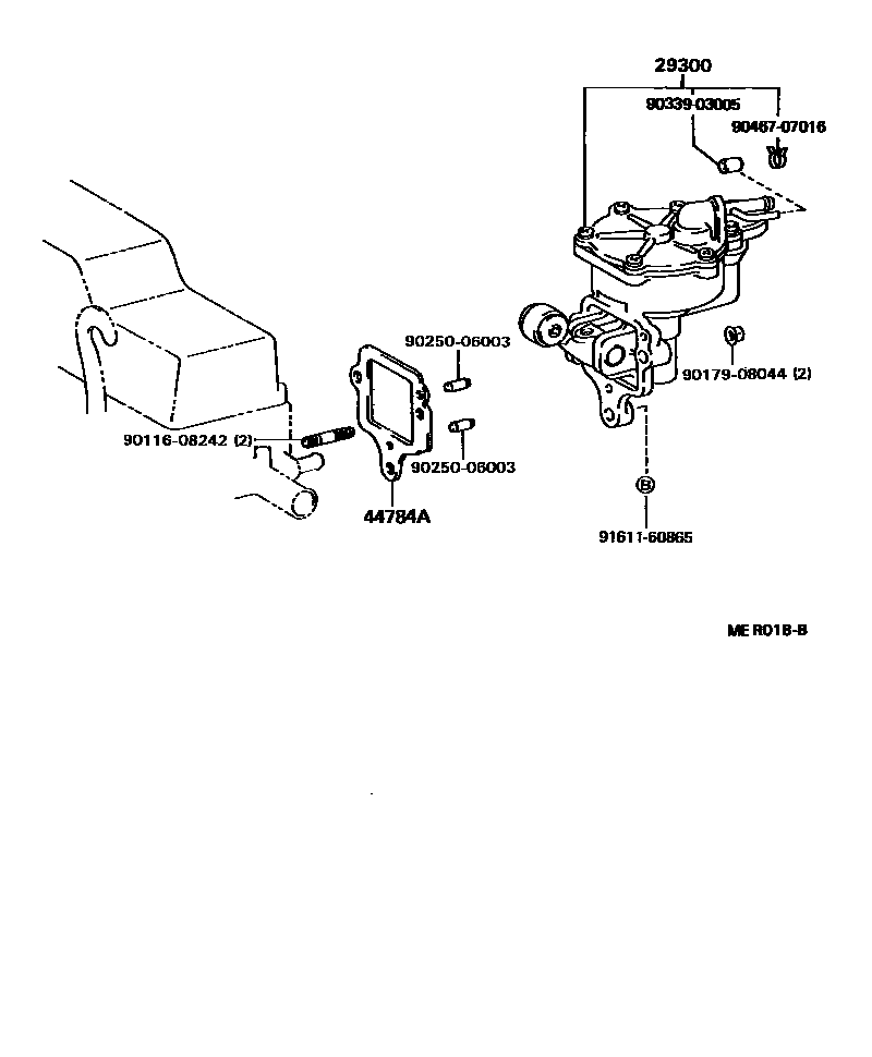 Toyota COROLLA 真空泵 EPC diagram — MER018B
