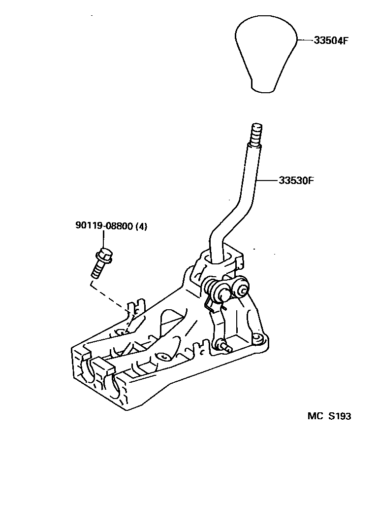 Toyota COROLLA Shift Lever & Retainer EPC diagram — MCS193