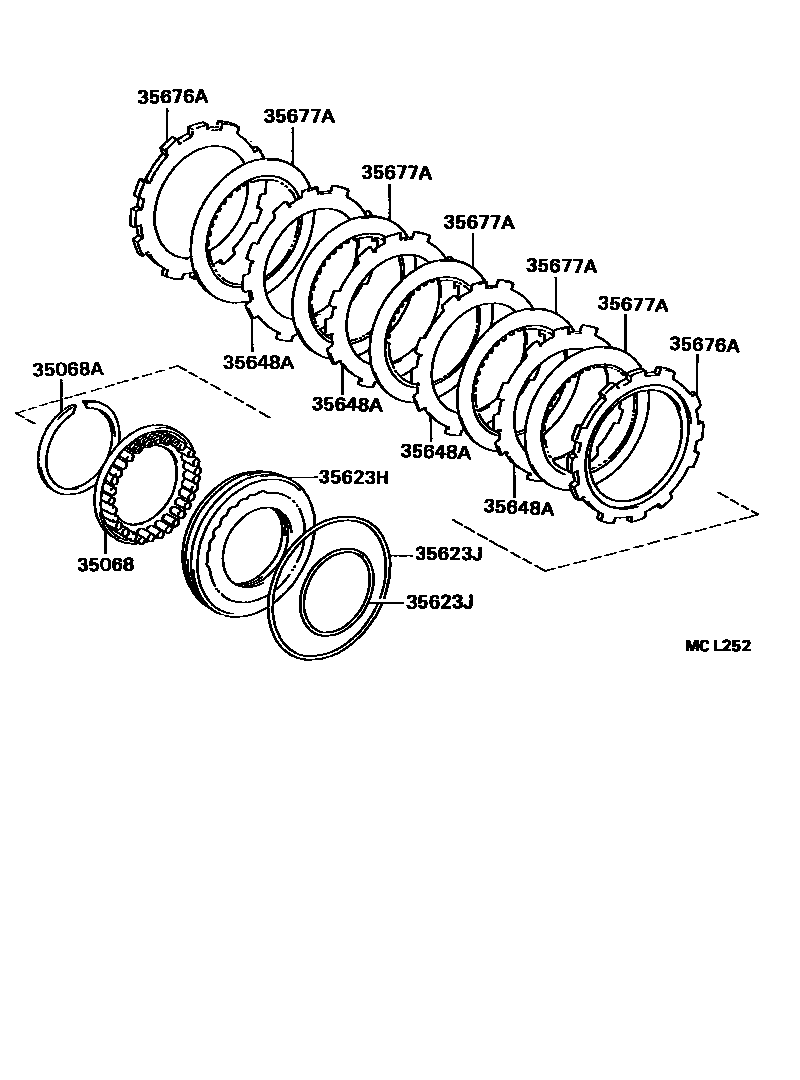 Toyota COROLLA 3号制动器、一档和倒档制动器(ATM) EPC diagram — MCL252