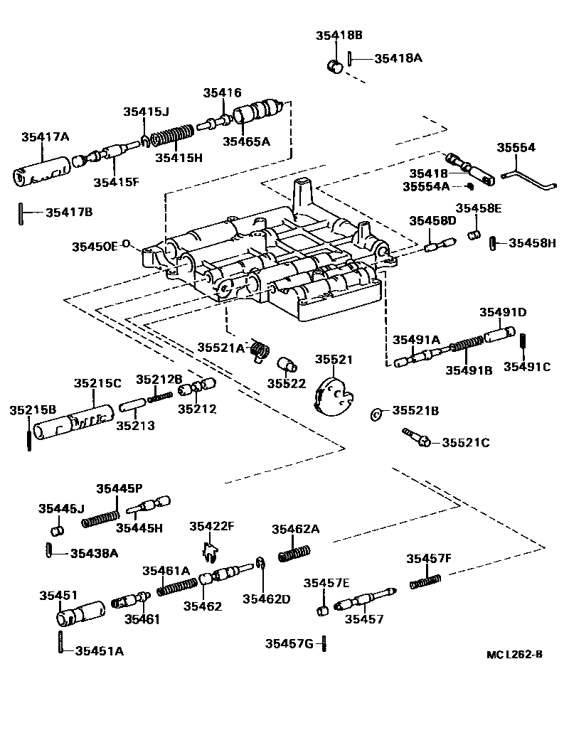 Toyota COROLLA 阀体和滤油网(ATM) EPC diagram — MCL262B